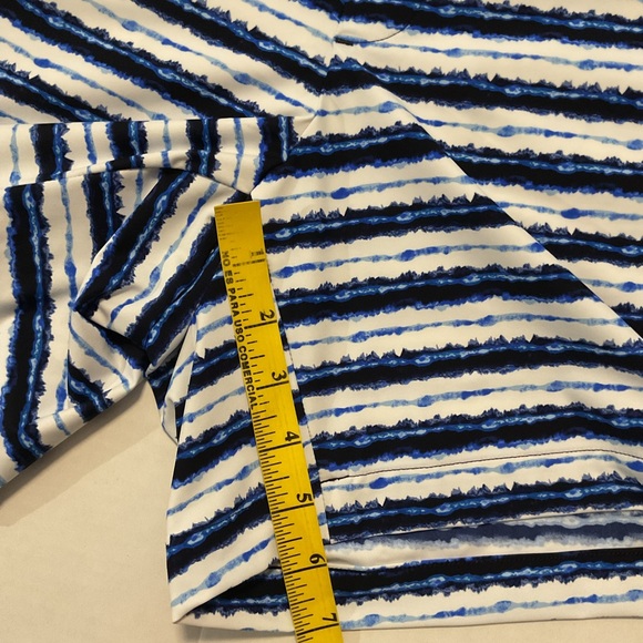 Spanx Women’s Sunshine Shorts Pull On 6” Blue Painted Stripe - Picture 3 of 9